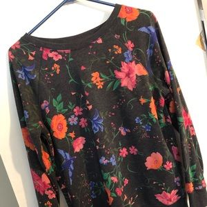 Grey floral crewneck